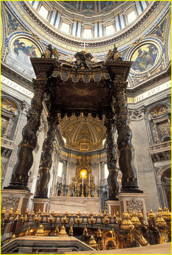 16 Bernini's canopy (Baldacchino) above St. Peters tomb, St. Peters Basilica, Rome
