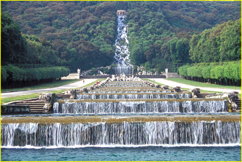 27 Gardens of Palazzo Reale with artificial waterfall, Caserta near Napoli