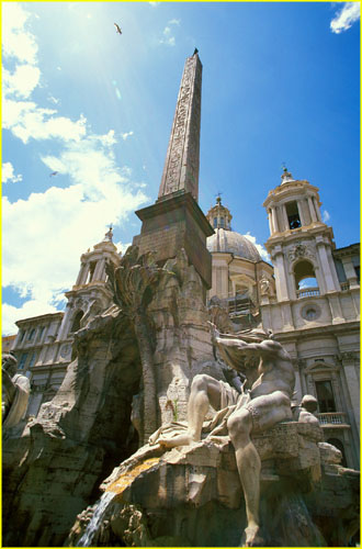 04a  Fontana dei Quattro Fiumi (Four Rivers) on Piazza Navona, Rome