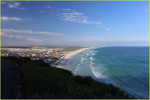 Muizenberg beach and False Bay near Cape Town