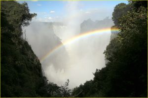 At Victoria Falls, Zimbabwe and Zambia (opposite bank)