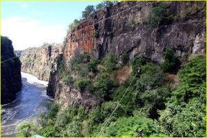 Ziplining over Zambezi River