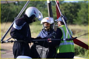 Preparing for ultralight flight over Victoria Falls