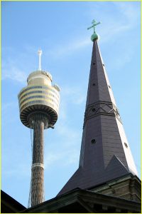 Sydney Tower and St James' Church
