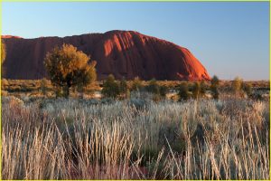 Sunrise at the astern bastion (Kuniya Piti) of Uluru (Ayers Rock), Uluru-Kata Tjuta National Park