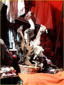 A llama fetus must be buried under the foundation of any new structure to secure good luck. Mercado de Hechiceria (Witches' Market) in La Paz.