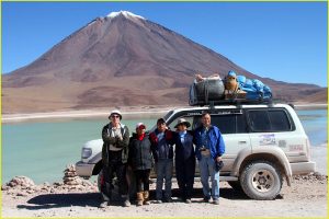 With our driver and cook at Laguna Verde