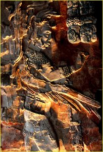 Mayan artifacts from Palenque (bas-relief of Upkal K'inich)