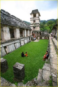 In courtyard of the Palace, Palenque