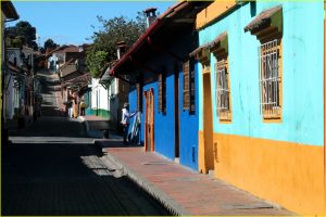 Street scene in Candelaria, Bogota