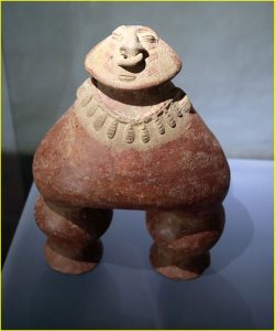 Figurines and vessels from Calima, Tumaco and Quimbaya cultures in Archeological Museum, Cali