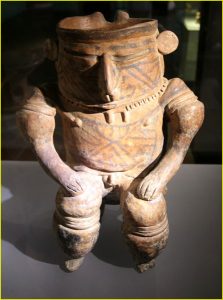 Figurines and vessels from Calima, Tumaco and Quimbaya cultures in Archeological Museum, Cali