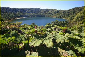 Botos Lake formed in a dormant secondary crater of Poas Volcano