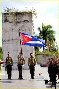 A military unit from Ministry of Interior having a "function" at the Monument of Che Guevara in Santa Clara