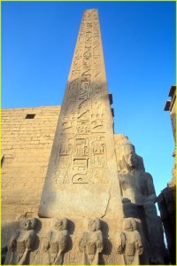 Obelisk at the entrance to the Luxor Temple