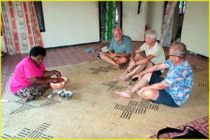 Preparing kava in Yalobi village