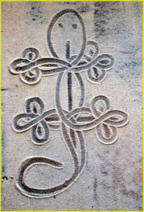 Sand drawing, traditional art form in Vanuatu (Port Villa, Efate)