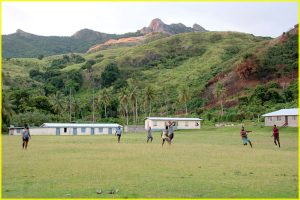 Most likely the prettiest rugby grounds in the world (Yalobi village, Waya island, Yasawa archipelago, Fiji)
