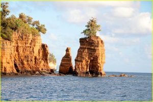 Sea stacks at the entrance to Resolution Bay, Tanna island, Vanuatu