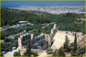 Herodus Atticus Theatre at the base of Acropolis