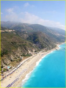 Kathisma beach (Lefkada Island) from bird's view