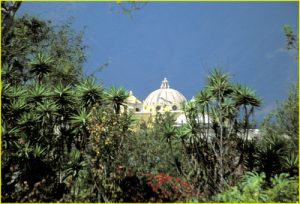 Antigua - La Merced church seen from Las Capuchinas