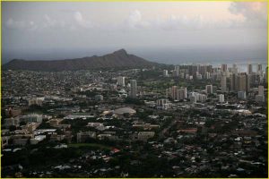 Diamond Head and Waikiki from Round Top Park