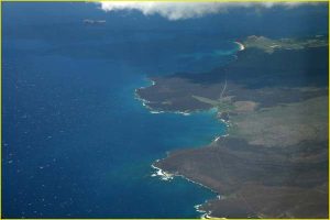 Southern coast of Maui from bird's eye view