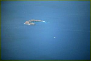 Molokini island from bird's eye view
