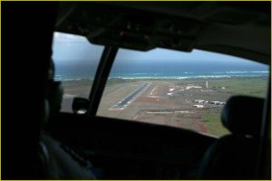 Landing on Kahului airstrip, Maui