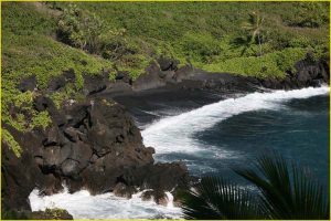 Black Beach in Waianapanapa State Park near Hana, Maui