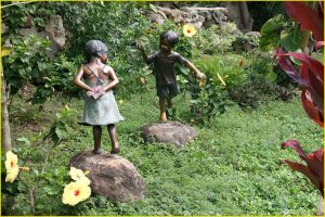 In sculptor's garden, Northern Maui