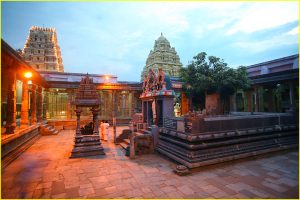 One of the inner courtyards in an expansive Sri Ekambaranathar (Ekambareshvara) Temple in Kanchipuram