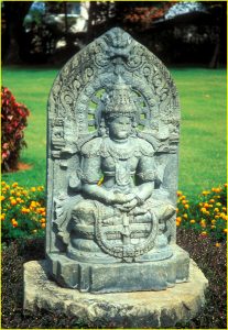 Sculpture in Keshava Temple garden in Somnathpur, Karnataka