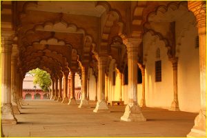 Diwan-i-Aam colonnade in Agra Fort, Uttar Pradesh
