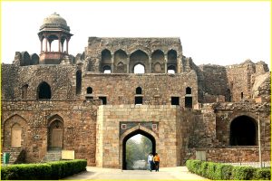 Southern gate at 16th century Purana Quila (Old Fort), New Delhi