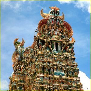 Gopuram at Sri Meenakshi Temple, Madurai, Tamil Nadu
