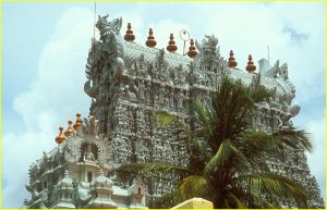 Gopuram of Sthanumalaya Temple in Suchindram, Tamil Nadu