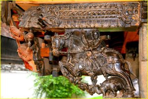 Detail in the Entrance Hall at Padmanabhapuram Palace, Tamil Nadu