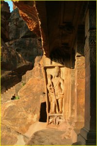 Entrance to the cave complex, Badami, Karnataka