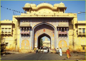 Entrance gate to City Palace Museum, Jaipur, Rajahstan