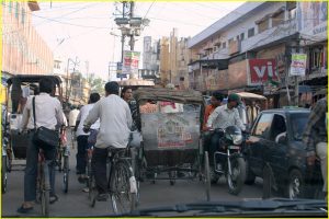 Crowded street in Varanasi