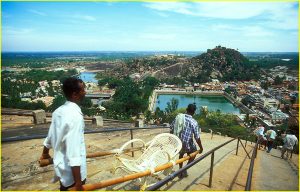 Optional transport to the top of Vindhyagiri Hill, Sravanabelagola, Karnataka