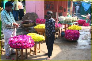 Flower sellers at Devaraja Market in Mysore, Karnataka