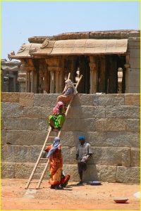 Favourite rest spot for woman laborers, Hampi, Karnataka