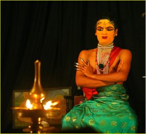 Kathakail performer in action (no words, just hand gestures and facial expressions)