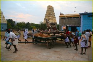 Preparing for a procession in Sri Ekambaranathar Temple, Kanchipuram, Tamil Nadu