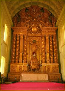 Altar in Basilica de Bom Jesus in Old Goa, Goa