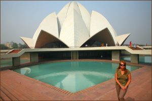 At Lotus Temple in Delhi