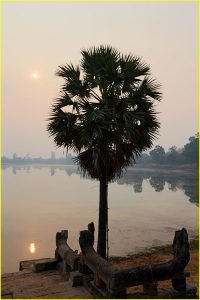 Landing platform at reservoir of Srah Srang, Cambodia